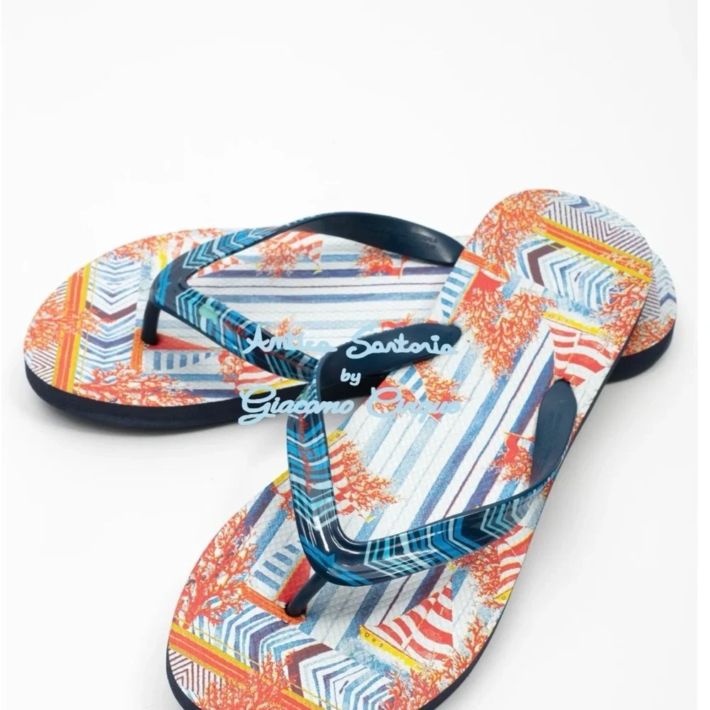 Antica sartoria Flip Flops with Geometric Design NWT 40/41